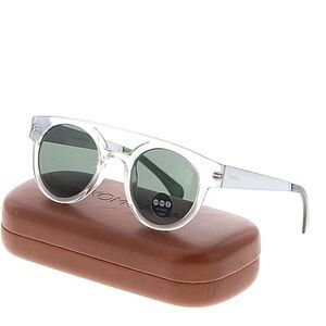 Komono Clear Frame Sunglasses with Green Lenses